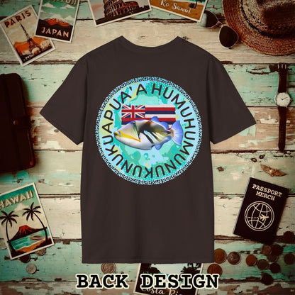 Humuhumunukunukuapua'a, Hawaii, Back Print T-Shirt Dark Chocolate / S