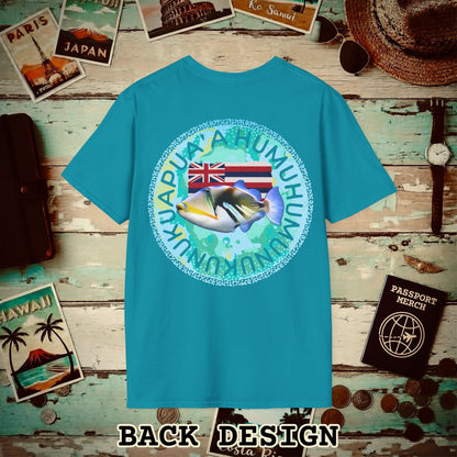 Humuhumunukunukuapua'a, Hawaii, Back Print T-Shirt Tropical Blue / S