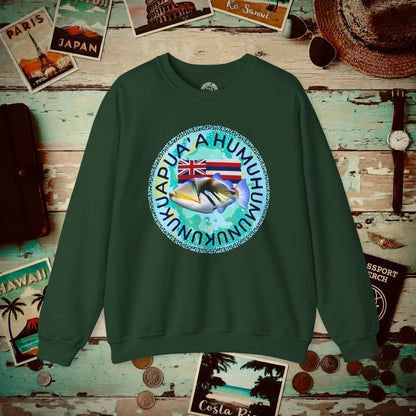 Humuhumunukunukuapua'a, Hawaii Crewneck Forest Green / S