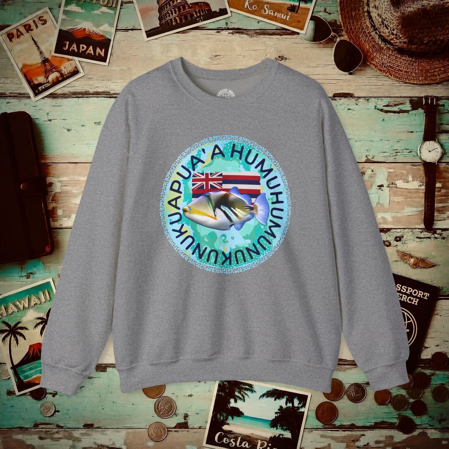 Humuhumunukunukuapua'a, Hawaii Crewneck Graphite Heather / S