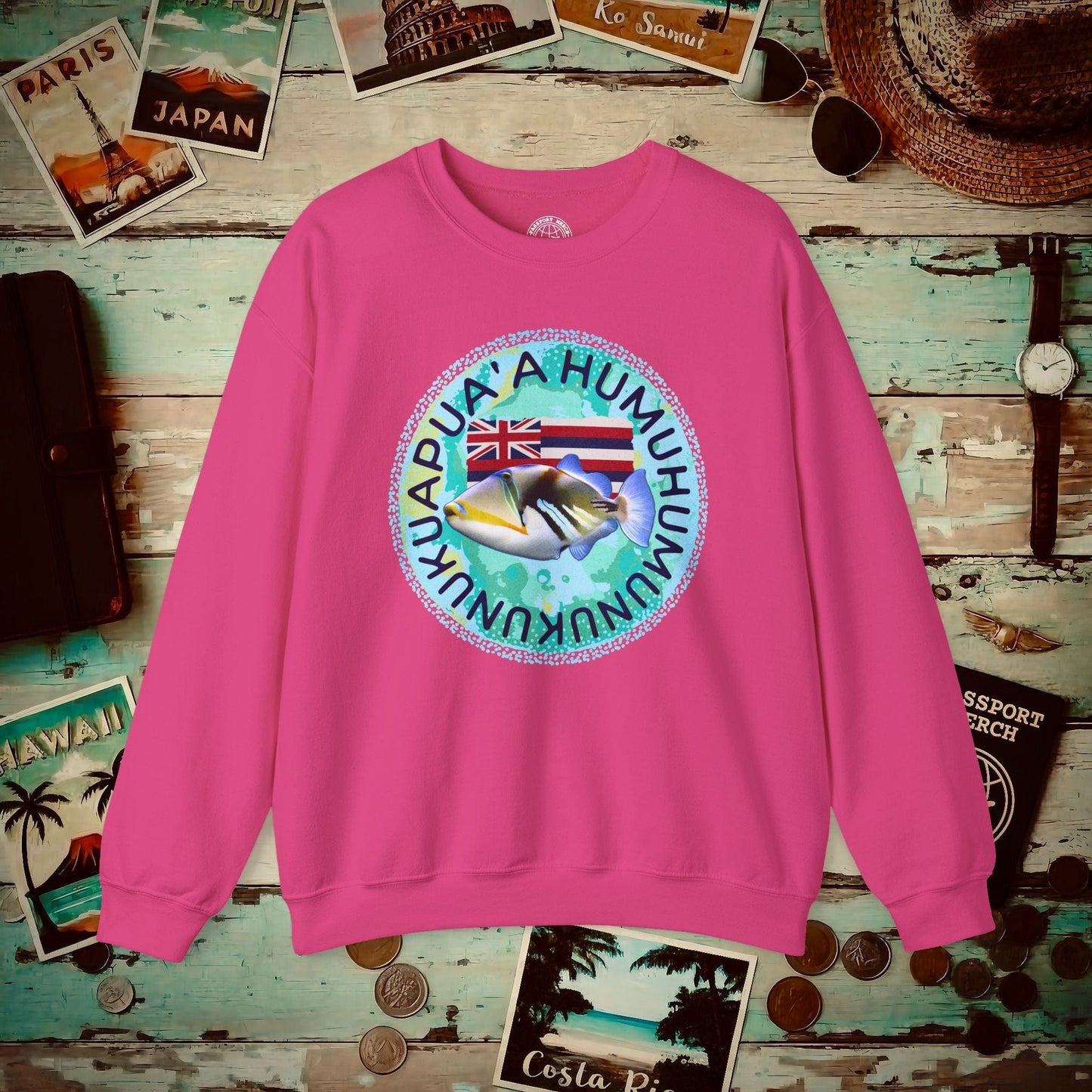 Humuhumunukunukuapua'a, Hawaii Crewneck Heliconia / S