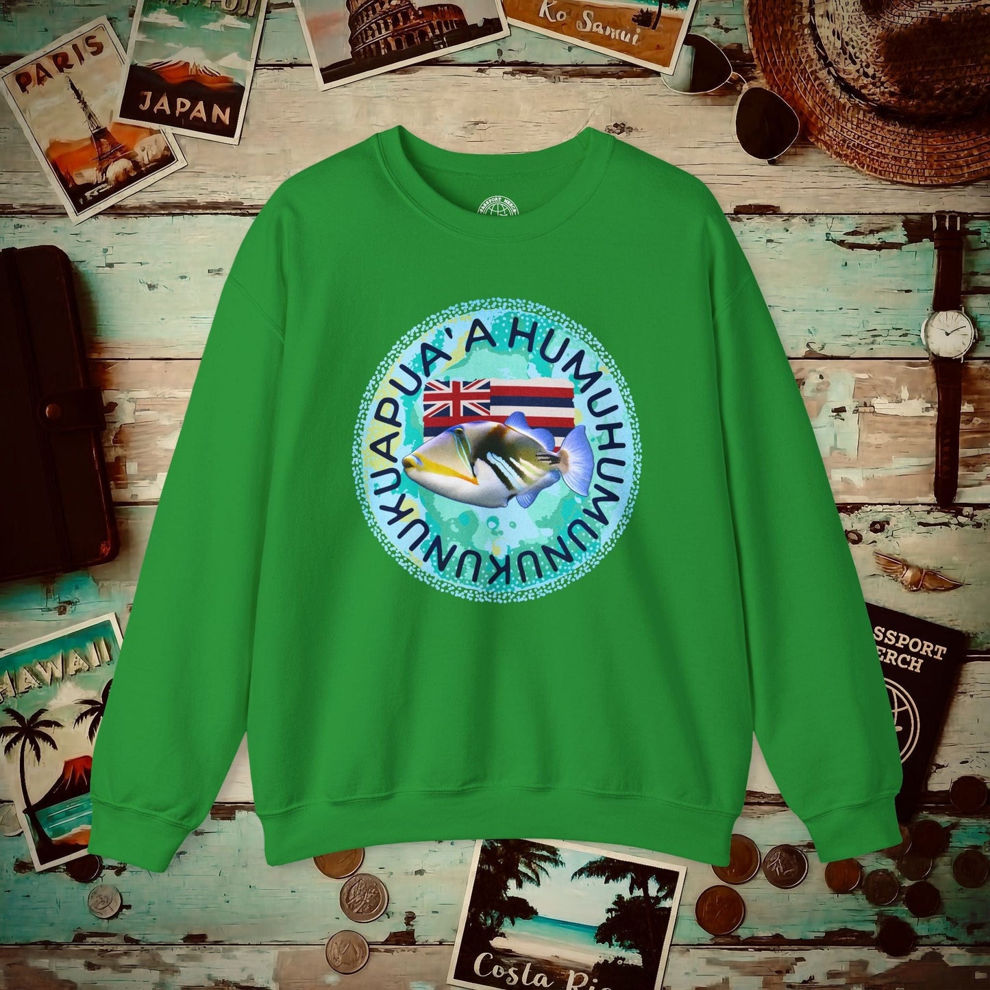 Humuhumunukunukuapua'a, Hawaii Crewneck Irish Green / S