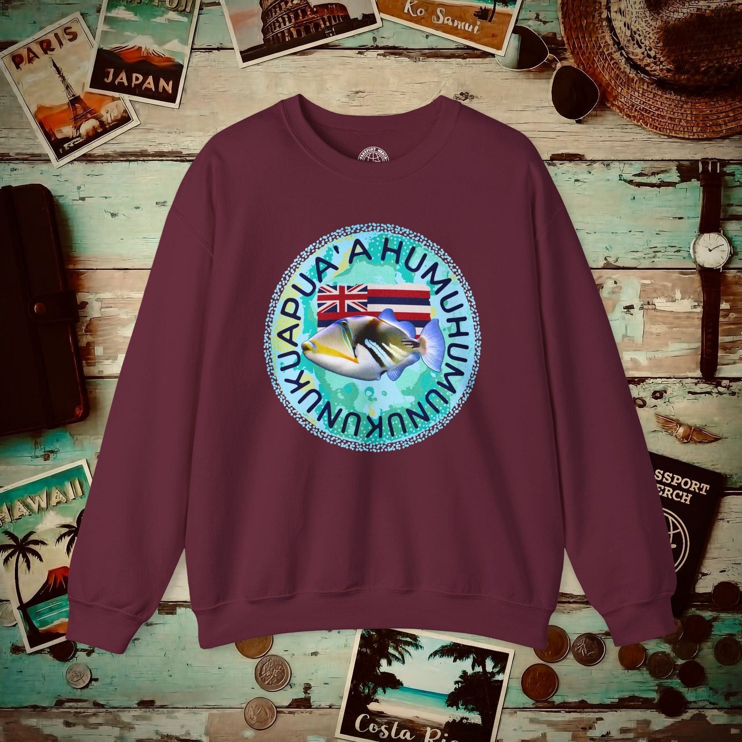 Humuhumunukunukuapua'a, Hawaii Crewneck Maroon / S