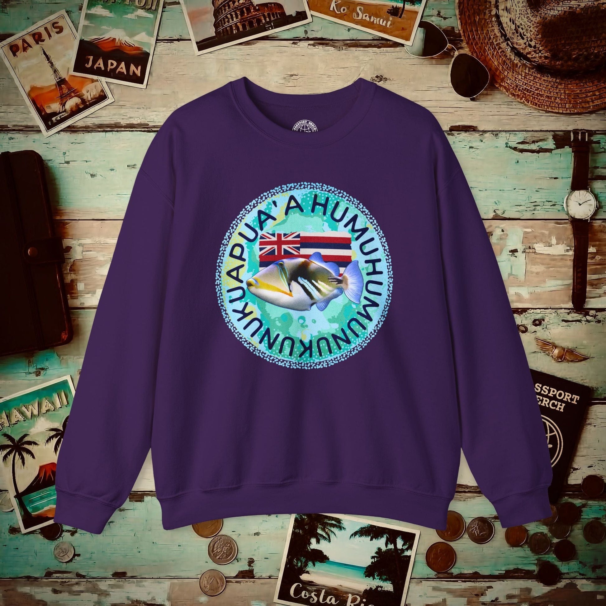 Humuhumunukunukuapua'a, Hawaii Crewneck Purple / S