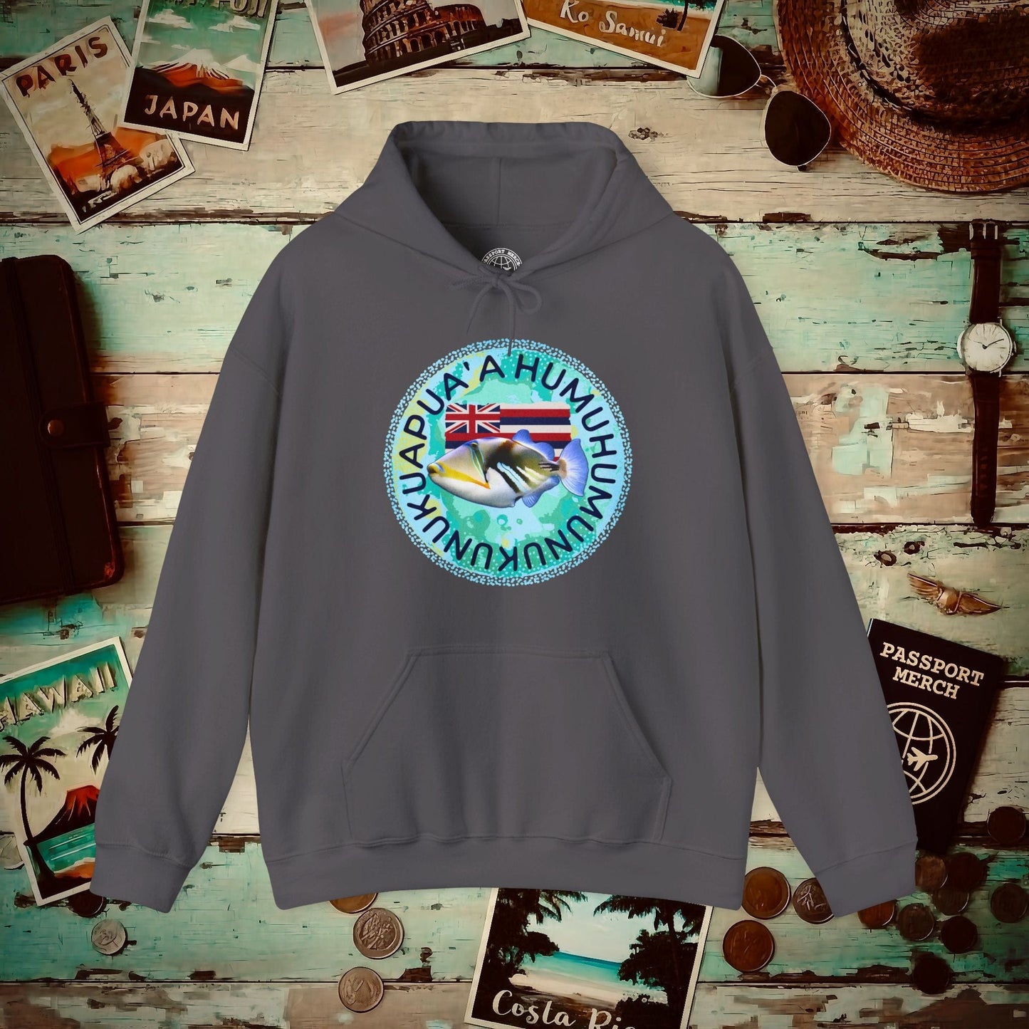 Humuhumunukunukuapua'a, Hawaii Hoodie Charcoal / S