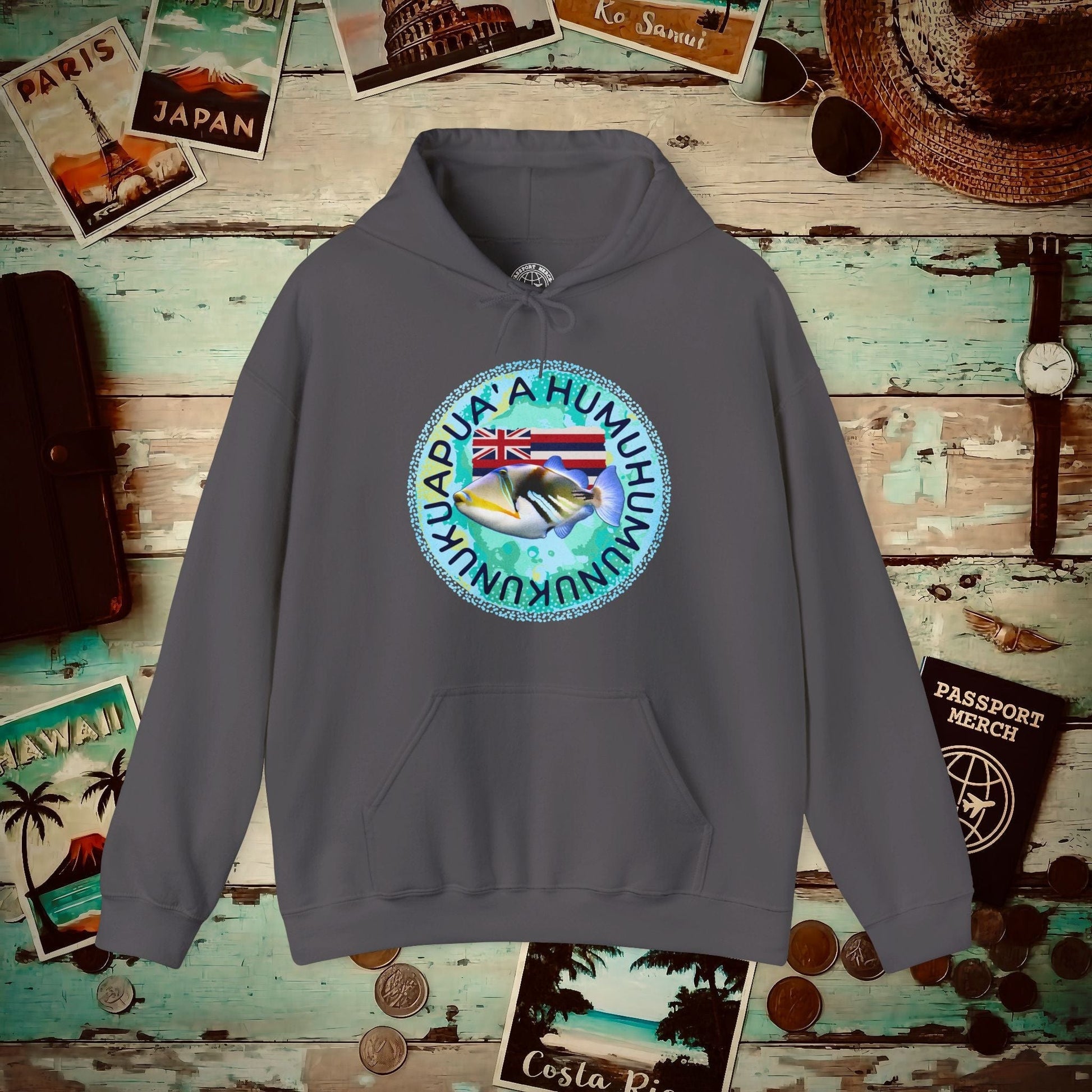Humuhumunukunukuapua'a, Hawaii Hoodie Charcoal / S