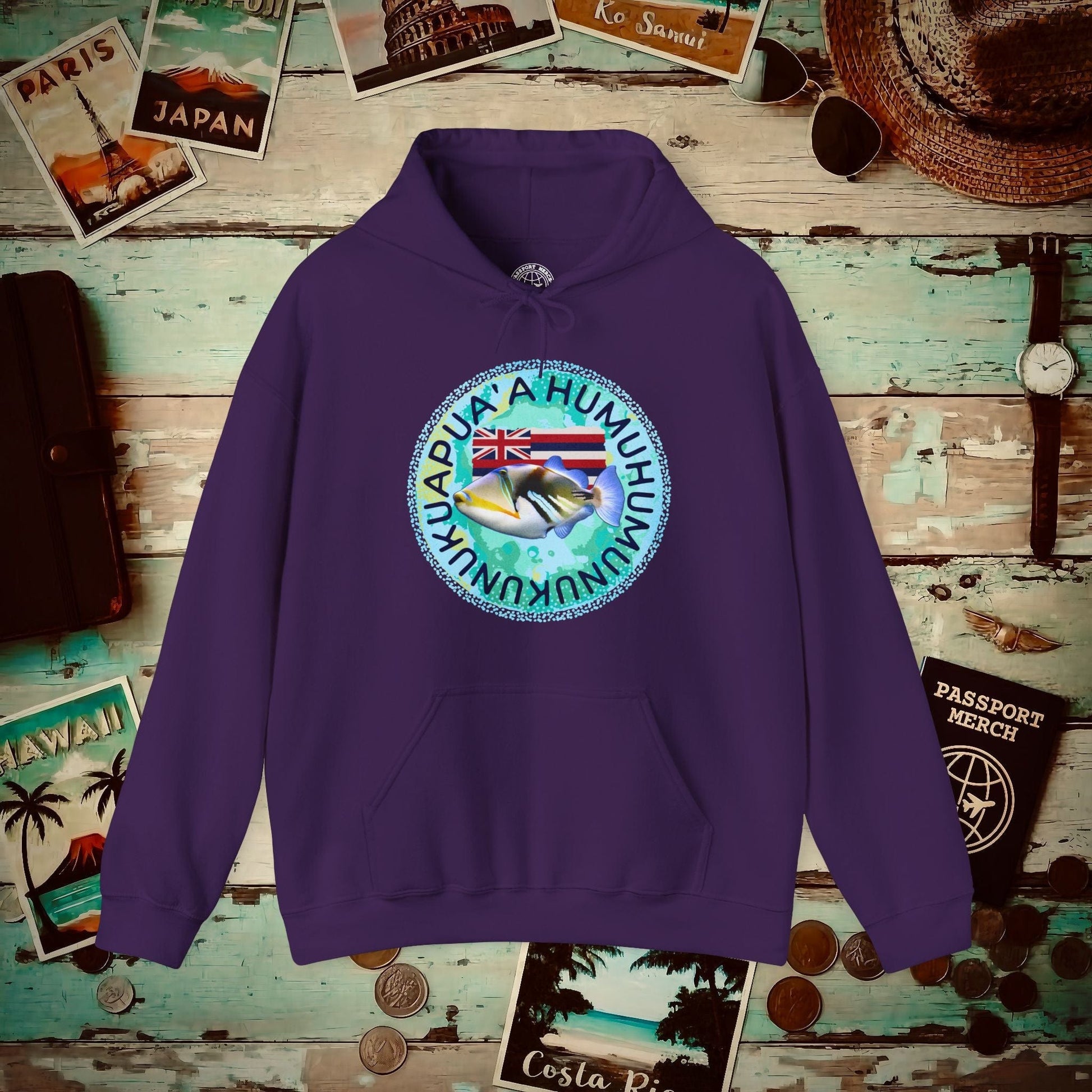 Humuhumunukunukuapua'a, Hawaii Hoodie Purple / S