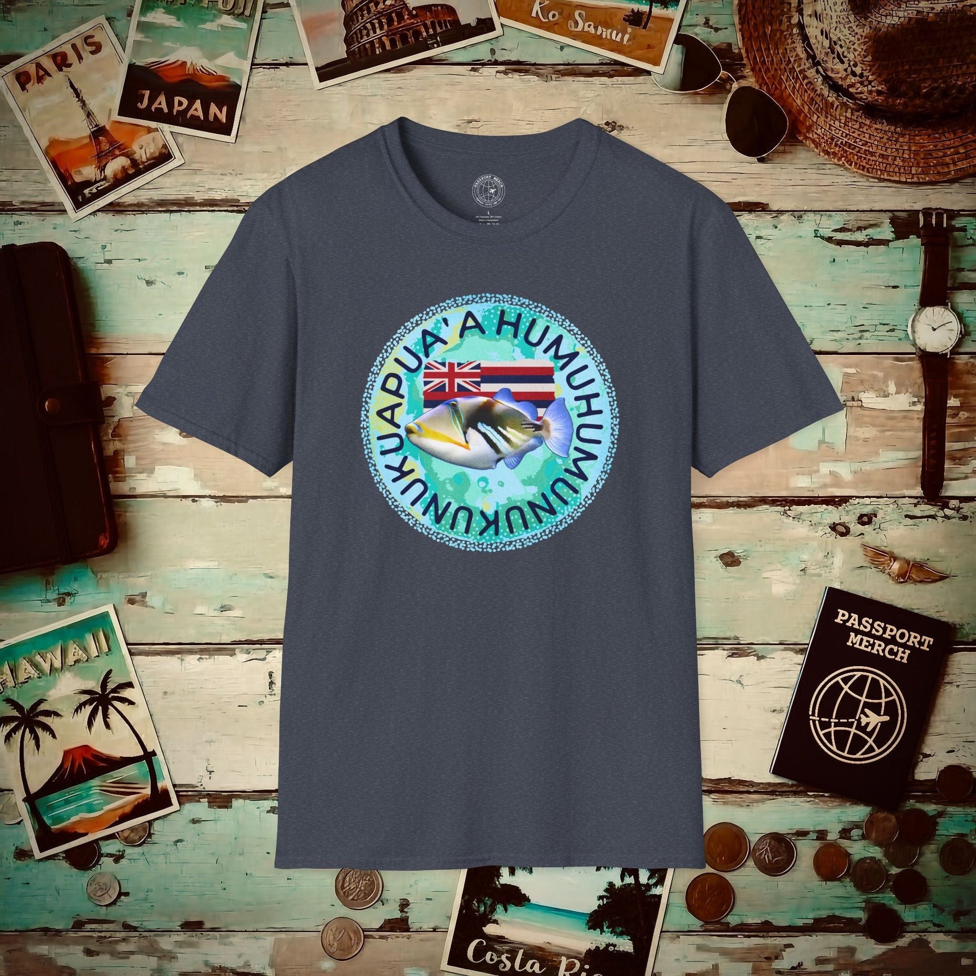 Humuhumunukunukuapua'a, Hawaii T-Shirt Heather Navy / S
