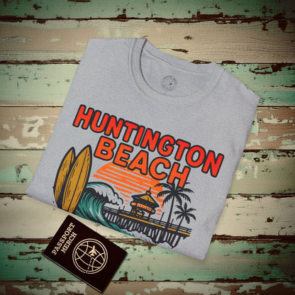 Huntington Beach, California - 80's Vintage T-Shirt Sport Grey / S
