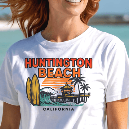 Huntington Beach, California - 80's Vintage T-Shirt White / S