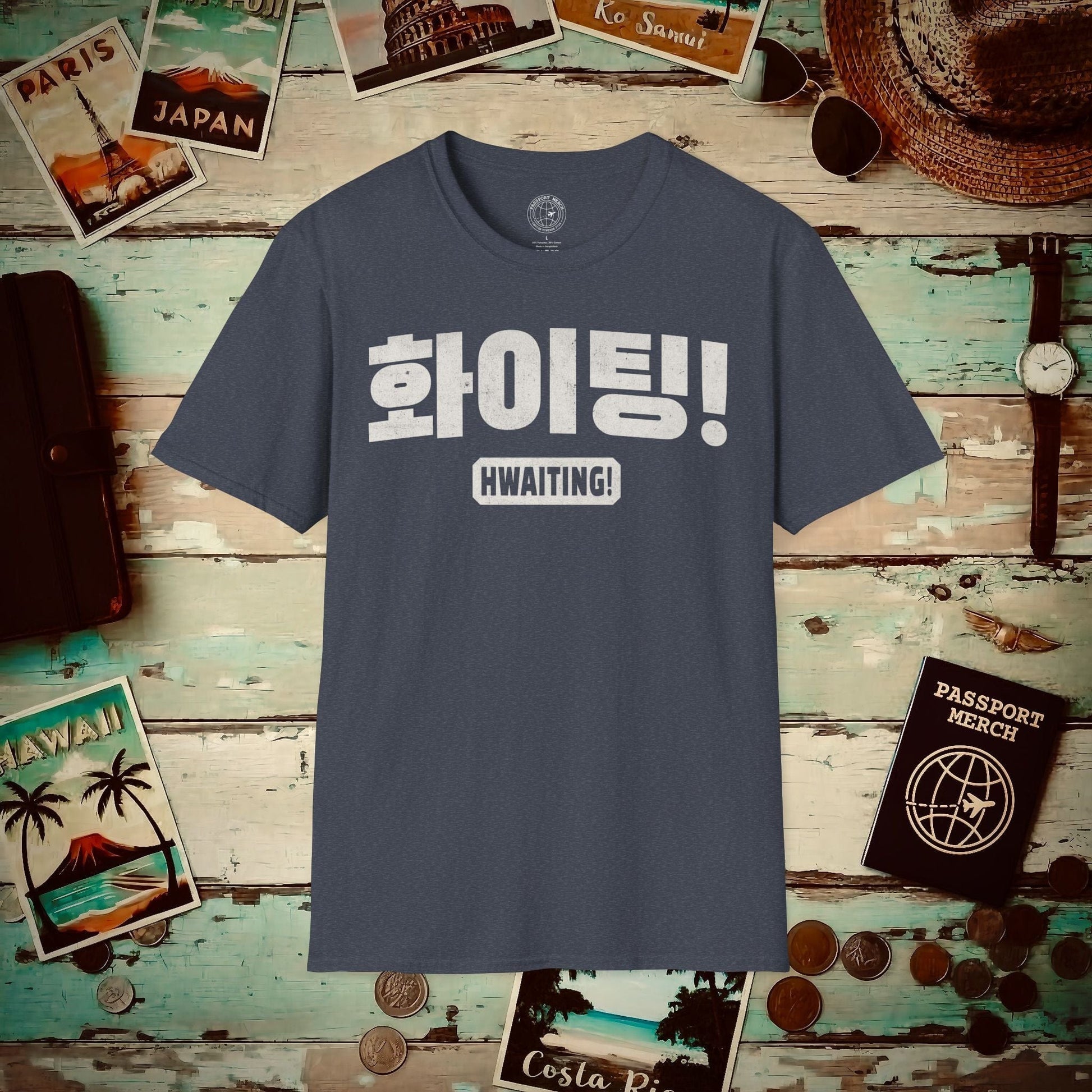 Hwaiting! (K-Drama 101) Korea T-Shirt Heather Navy / S