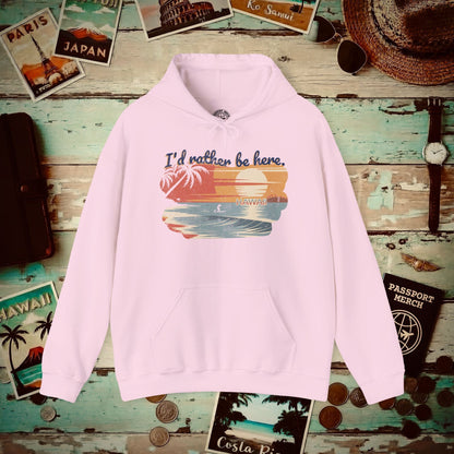 I'd Rather Be Here, Hawaii Hoodie Light Pink / S