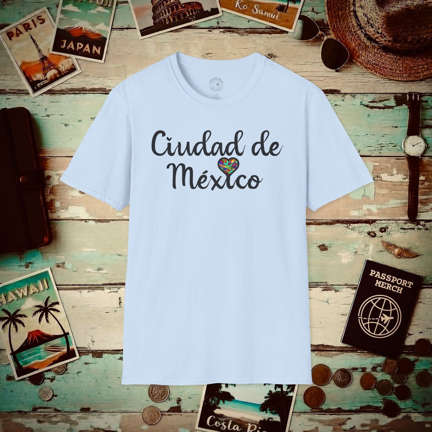 I Heart Mexico City T-Shirt Light Blue / S