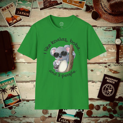 I like koalas, boba, and 3 people Australia T-Shirt Irish Green / S
