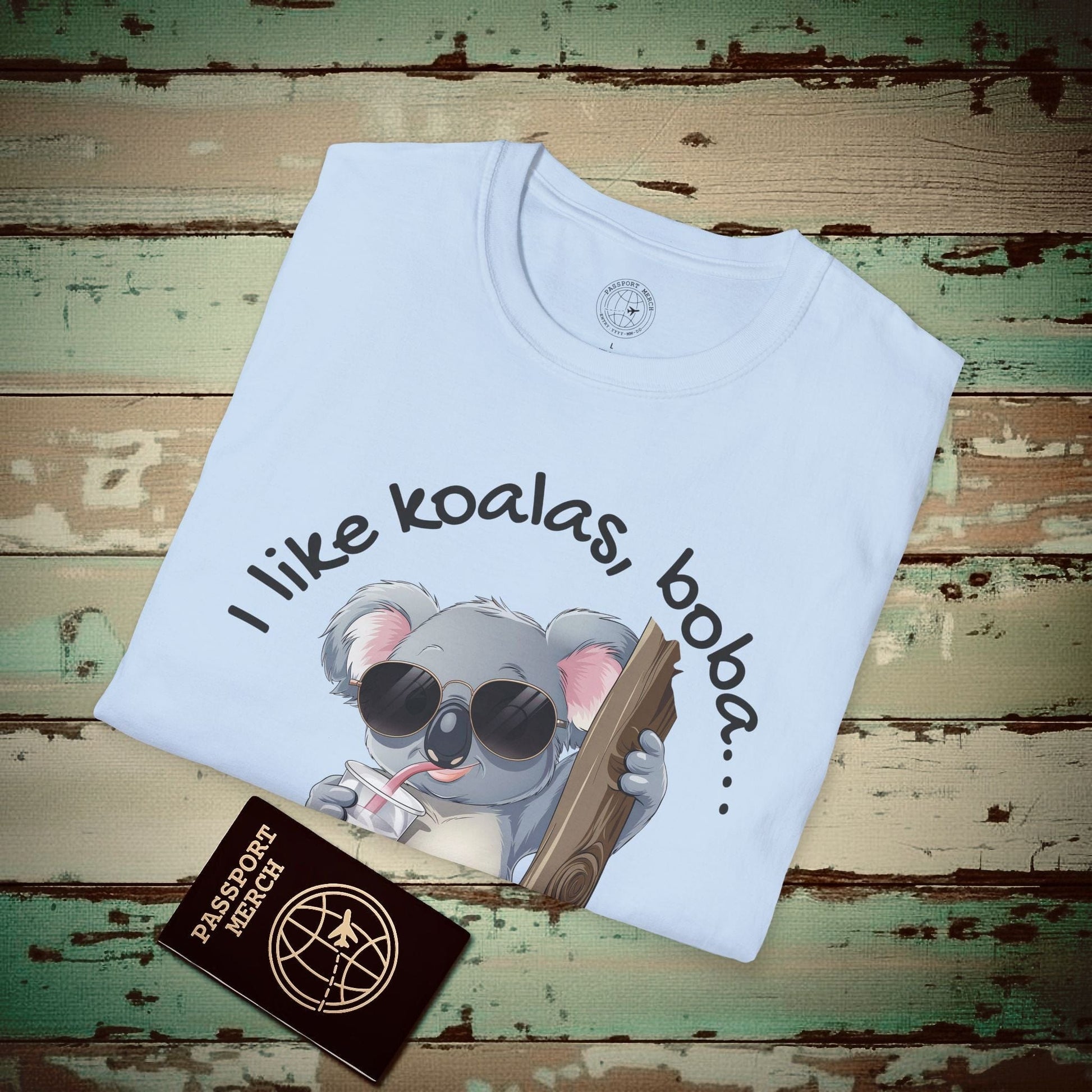 I like koalas, boba, and 3 people Australia T-Shirt Light Blue / S