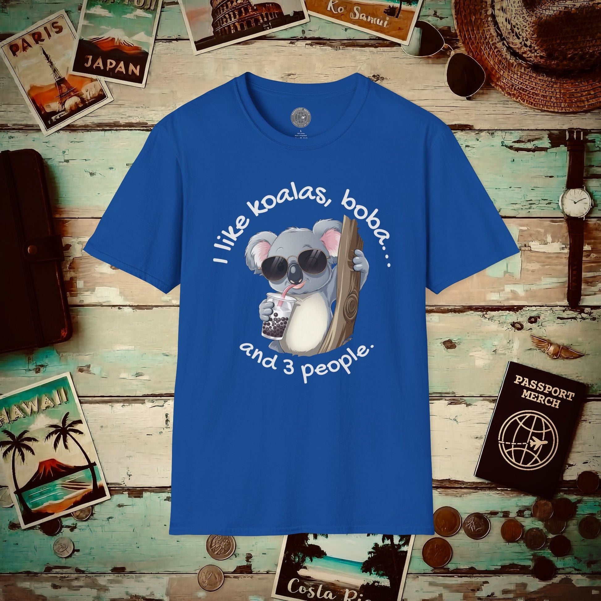 I like koalas, boba, and 3 people Australia T-Shirt Royal / S