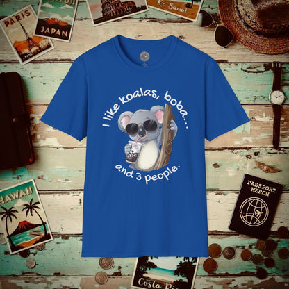 I like koalas, boba, and 3 people Australia T-Shirt Royal / S
