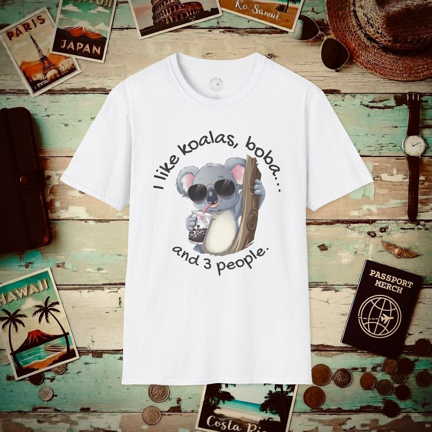 I like koalas, boba, and 3 people Australia T-Shirt White / S
