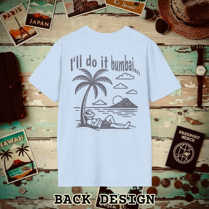 I'll do it bumbai, Hawaii Back Print T-Shirt Light Blue / S