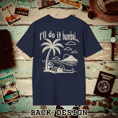 I'll do it bumbai, Hawaii Back Print T-Shirt Navy / S