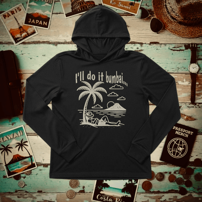 I'll do it bumbai, Hawaii Hooded Long Sleeve Black / S
