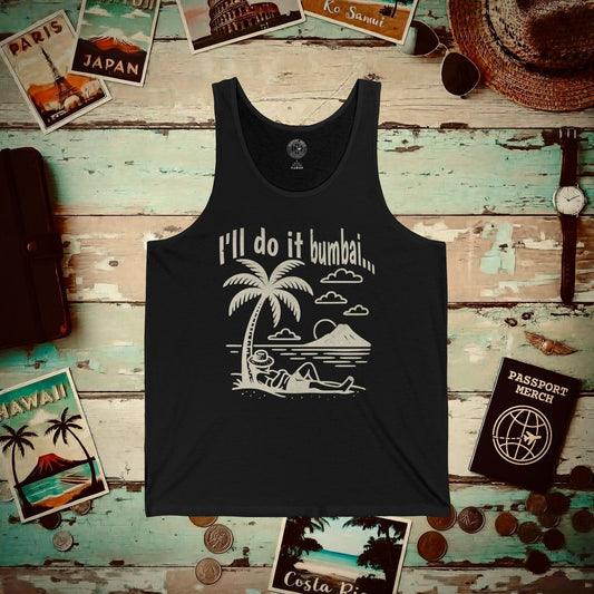 I'll do it bumbai, Hawaii Tank Top Black / XS