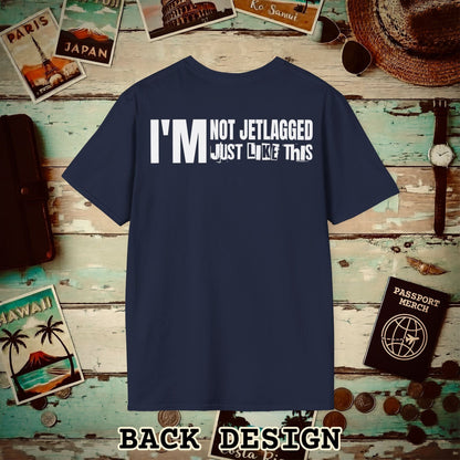I'm Not Jetlagged Back Print T-Shirt Navy / S