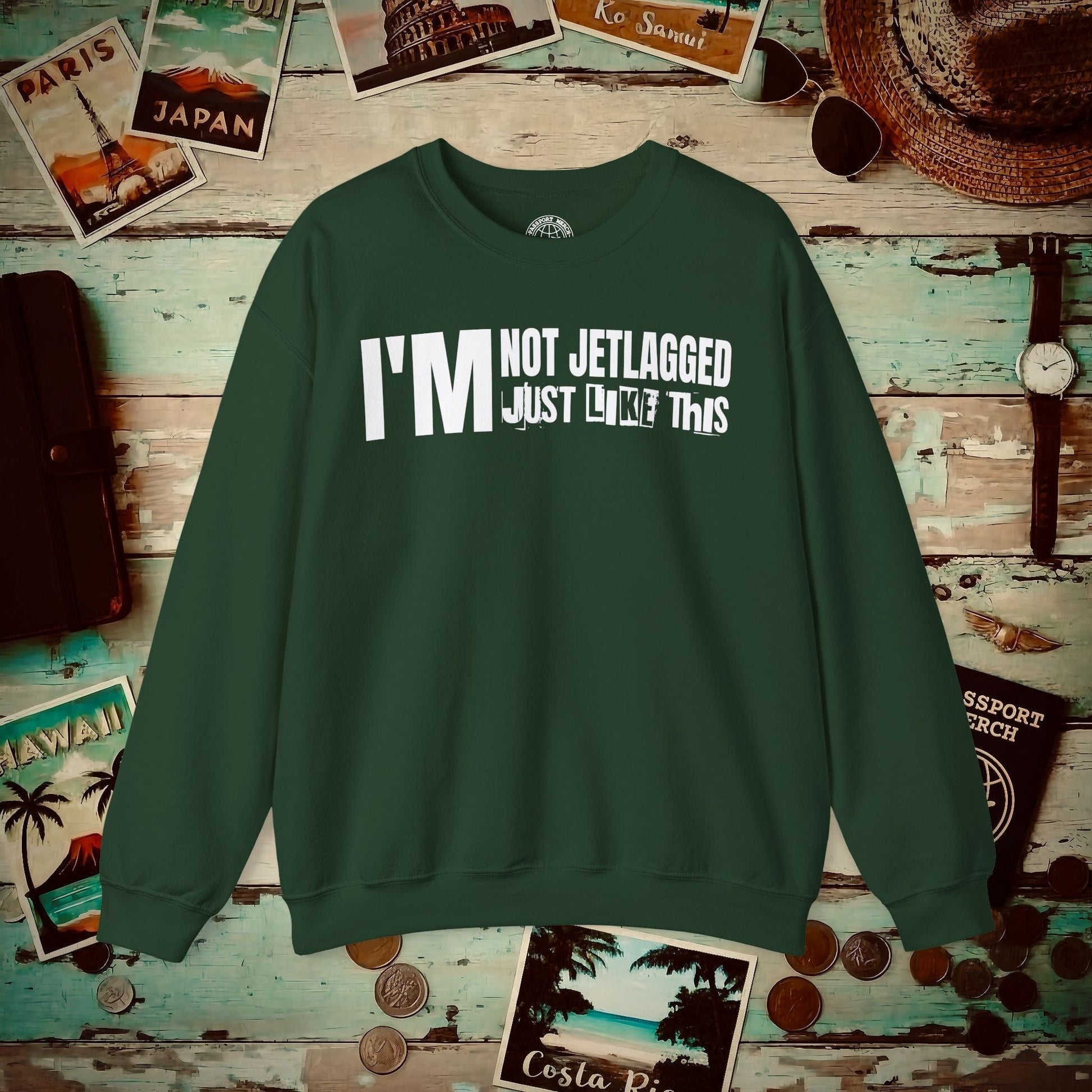 I'm Not Jetlagged Crewneck Forest Green / S