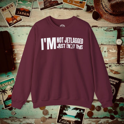 I'm Not Jetlagged Crewneck Maroon / S