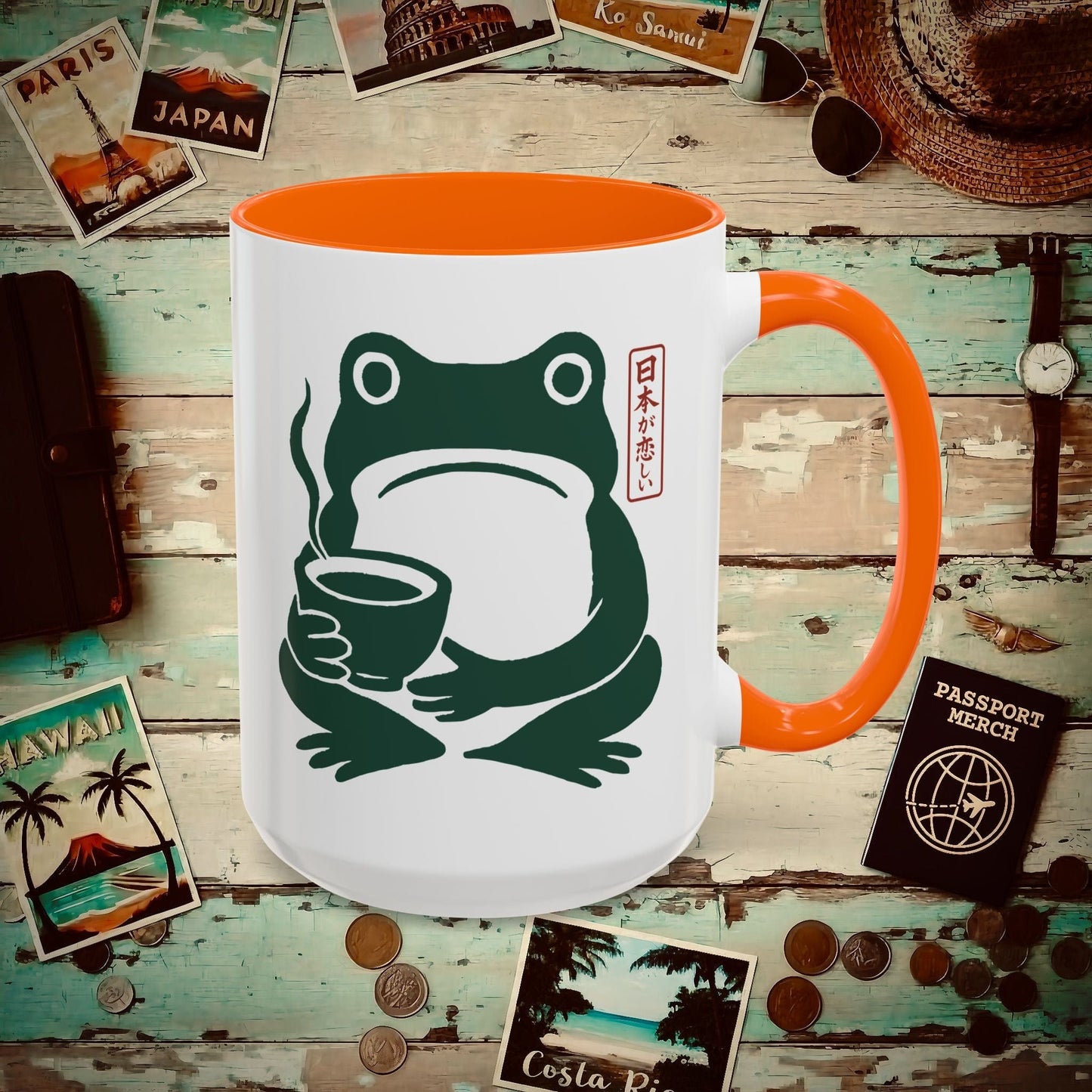 I Miss Japan Frog, Japan 15oz Mug Orange / 15oz