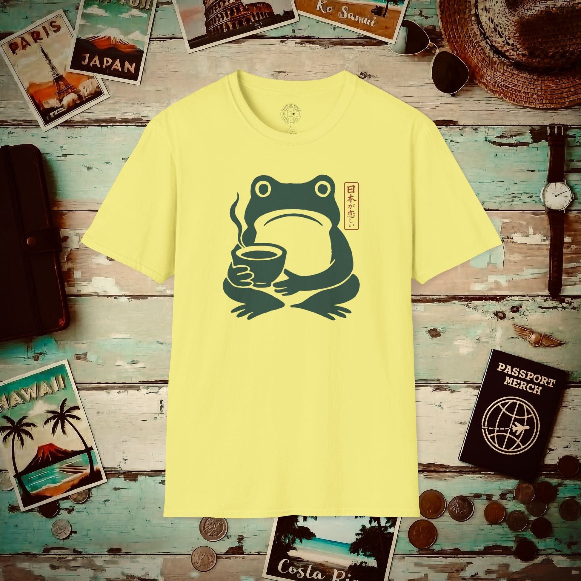 I Miss Japan Frog, Japan T-Shirt Cornsilk / S