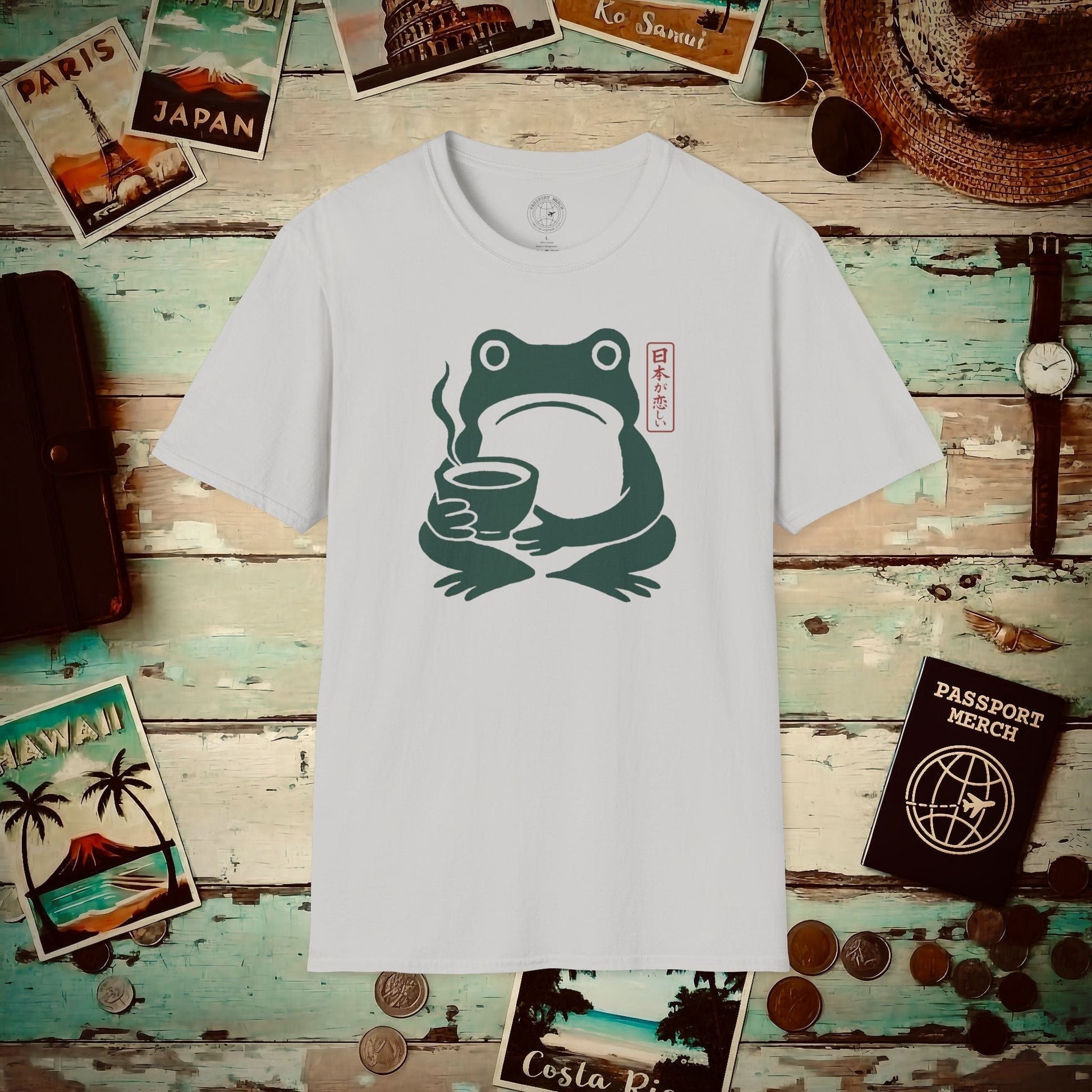 I Miss Japan Frog, Japan T-Shirt Ice Grey / S