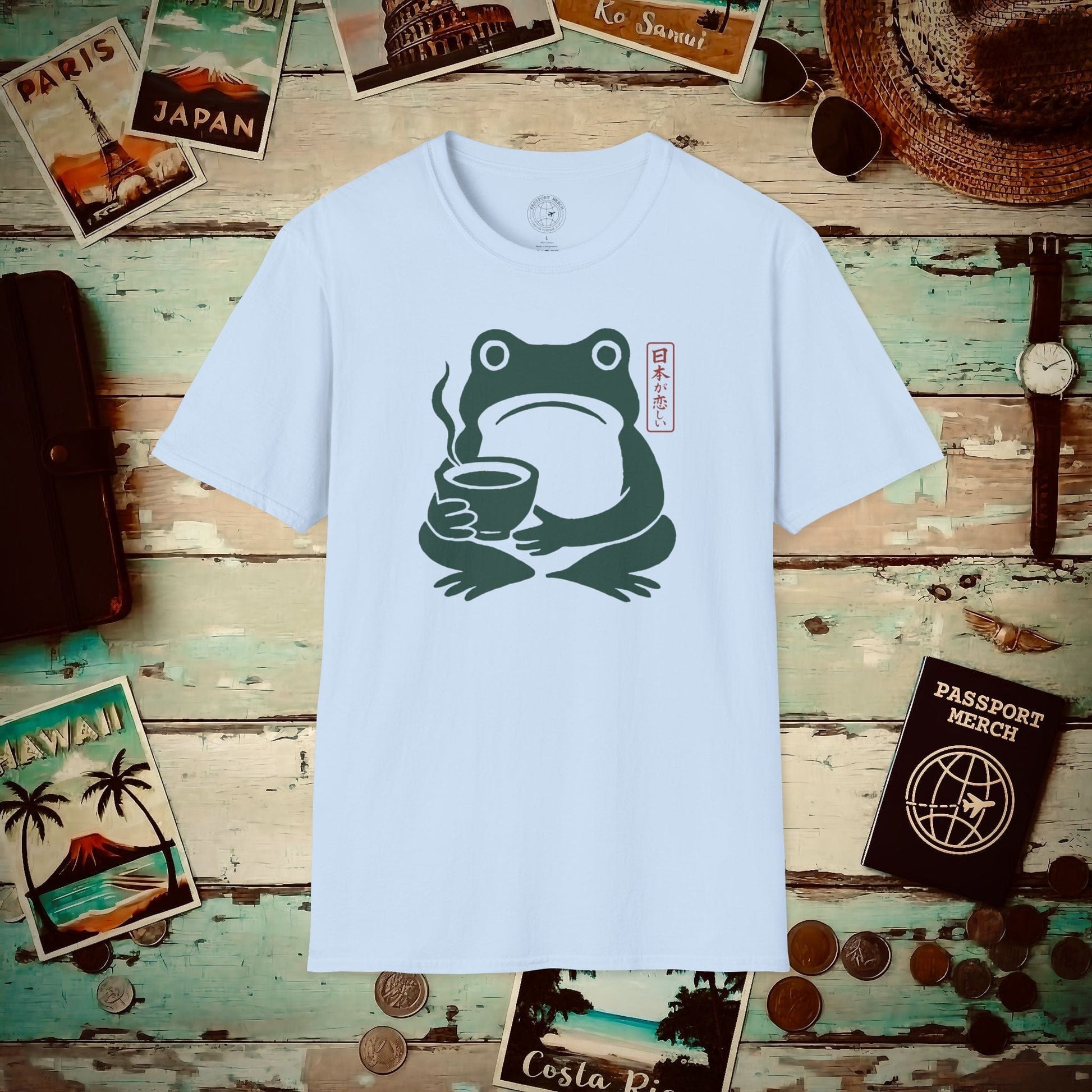 I Miss Japan Frog, Japan T-Shirt Light Blue / S