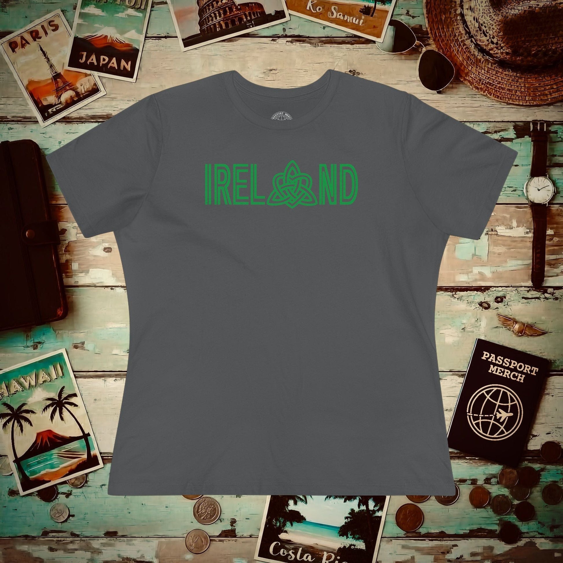 Ireland Celtic Trinity Love Knot, Womens Fit T-Shirt Asphalt / S