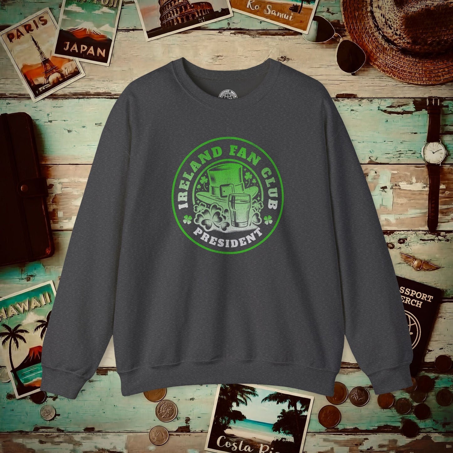Ireland Fan Club President Crewneck Dark Heather / S