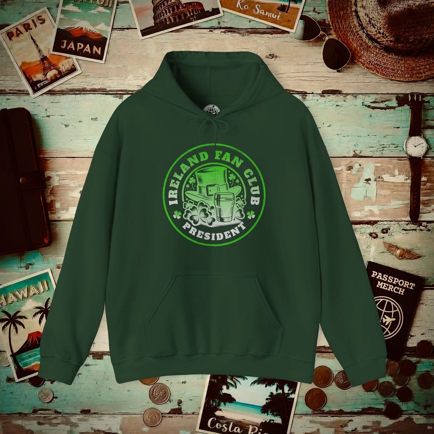Ireland Fan Club President Hoodie Forest Green / S
