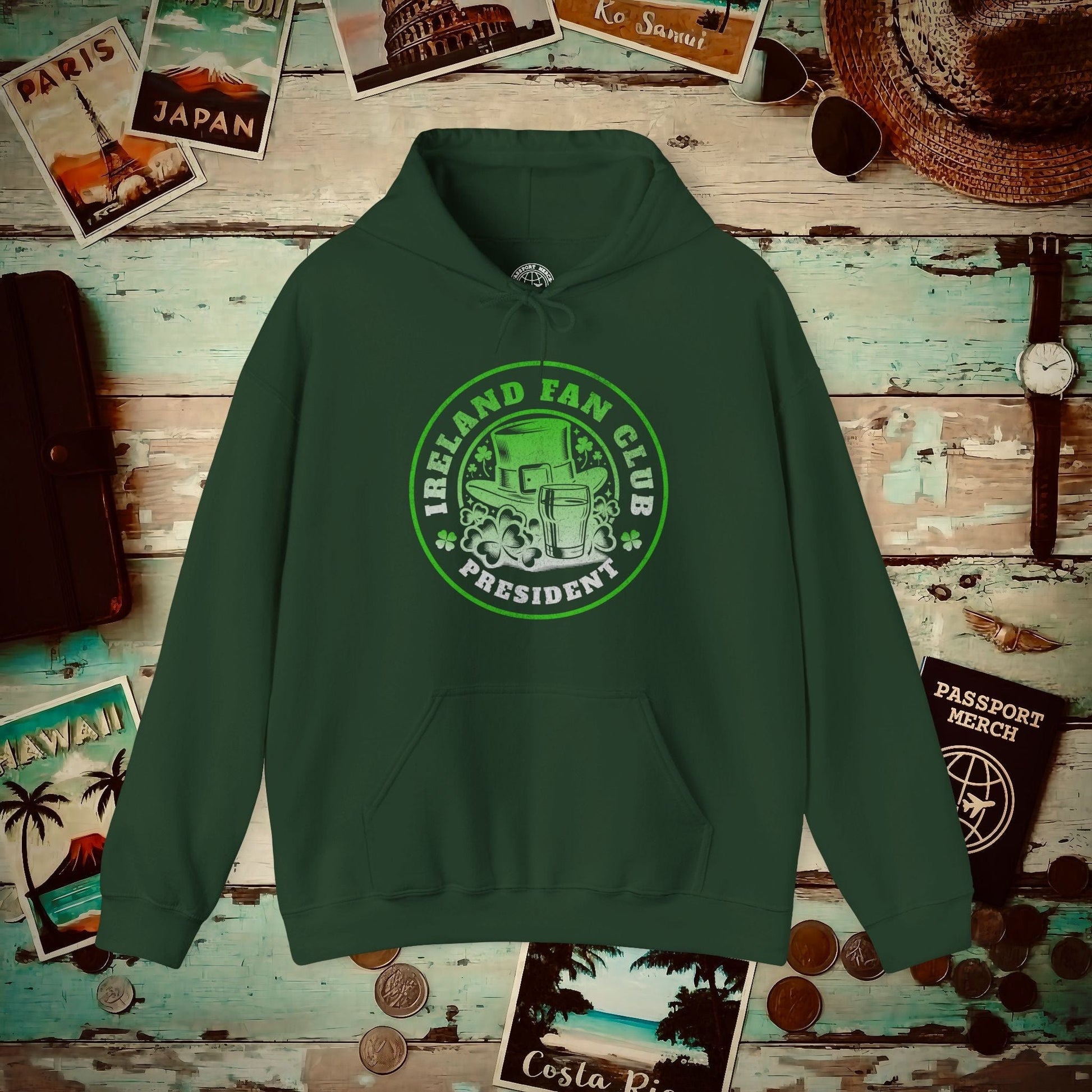 Ireland Fan Club President Hoodie Forest Green / S