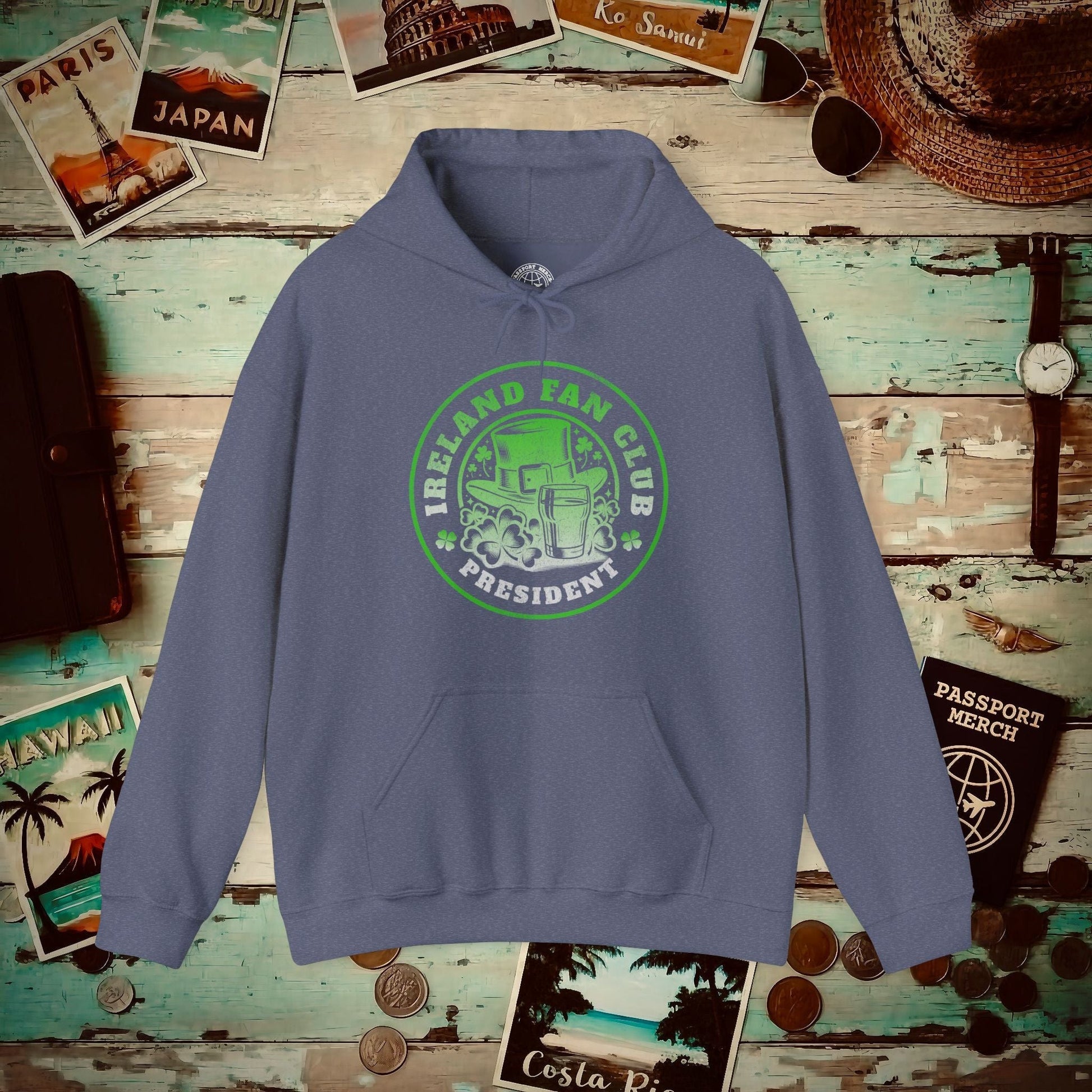 Ireland Fan Club President Hoodie Heather Navy / S
