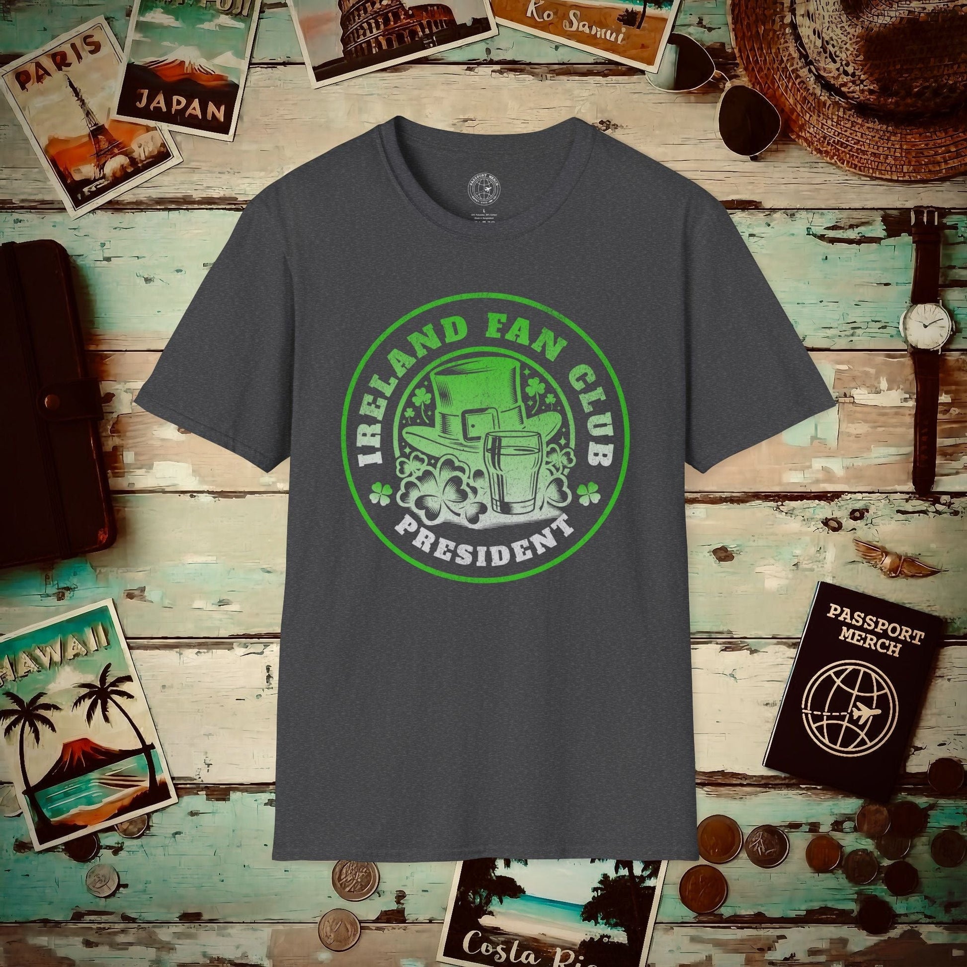 Ireland Fan Club President T-Shirt Dark Heather / S