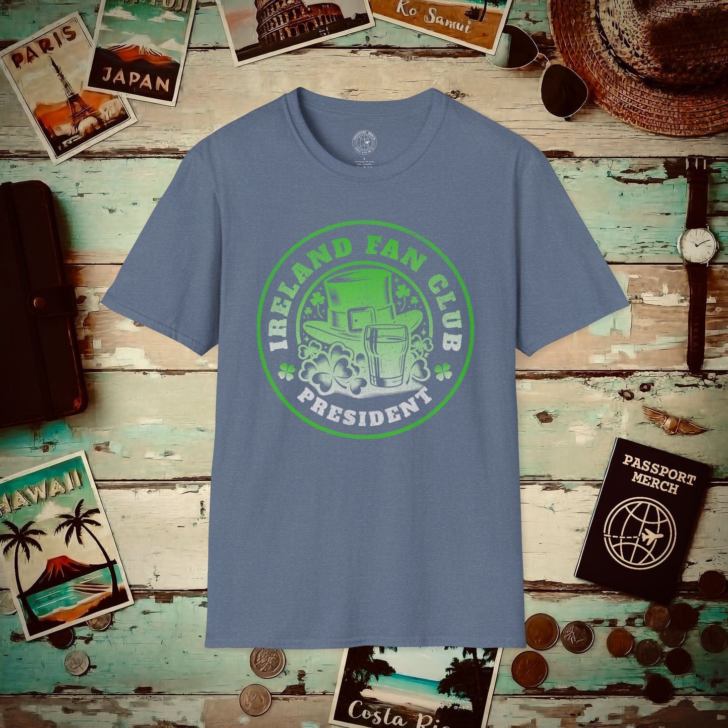 Ireland Fan Club President T-Shirt Heather Indigo / S