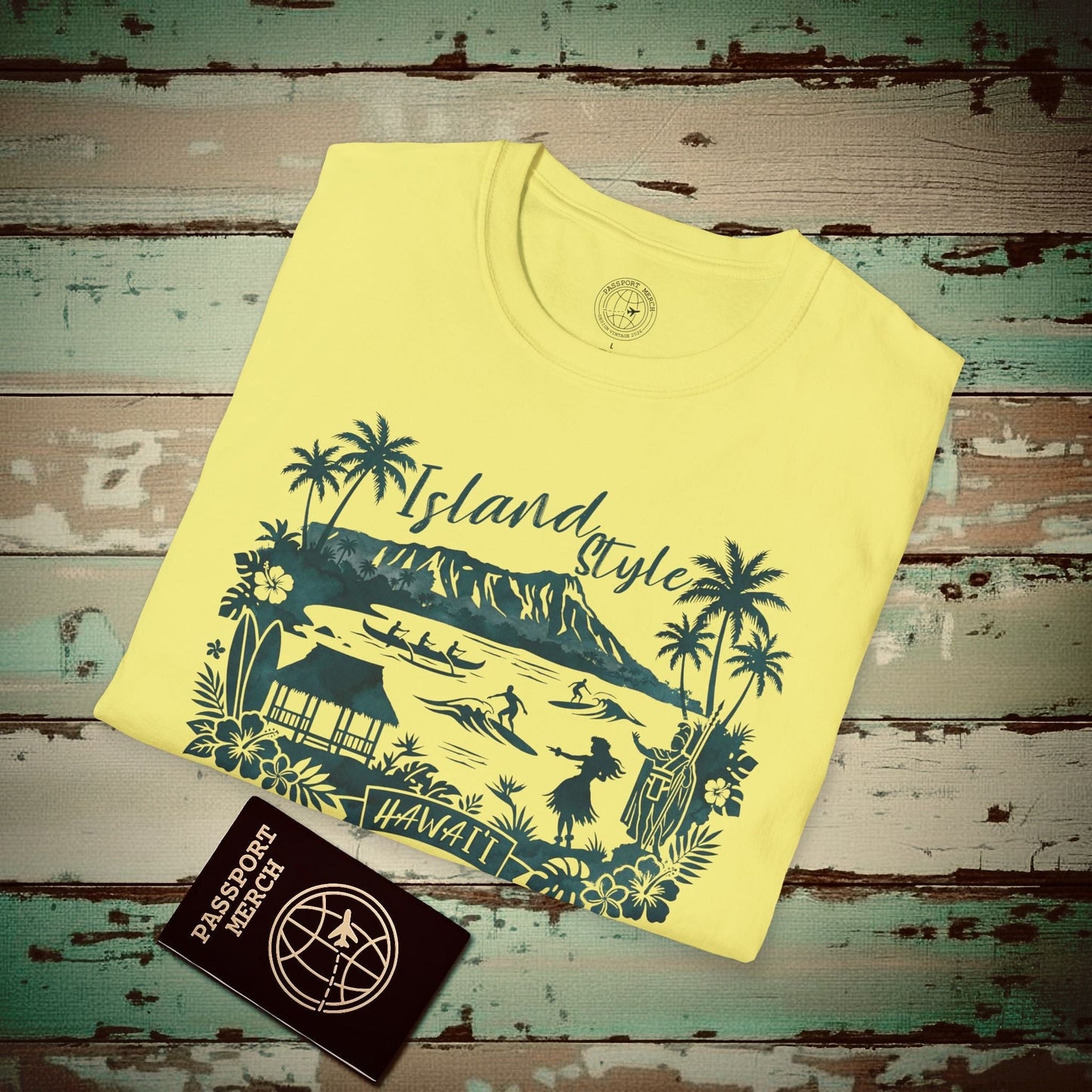 Island Style in Watercolor, Hawaii T-Shirt Cornsilk / S
