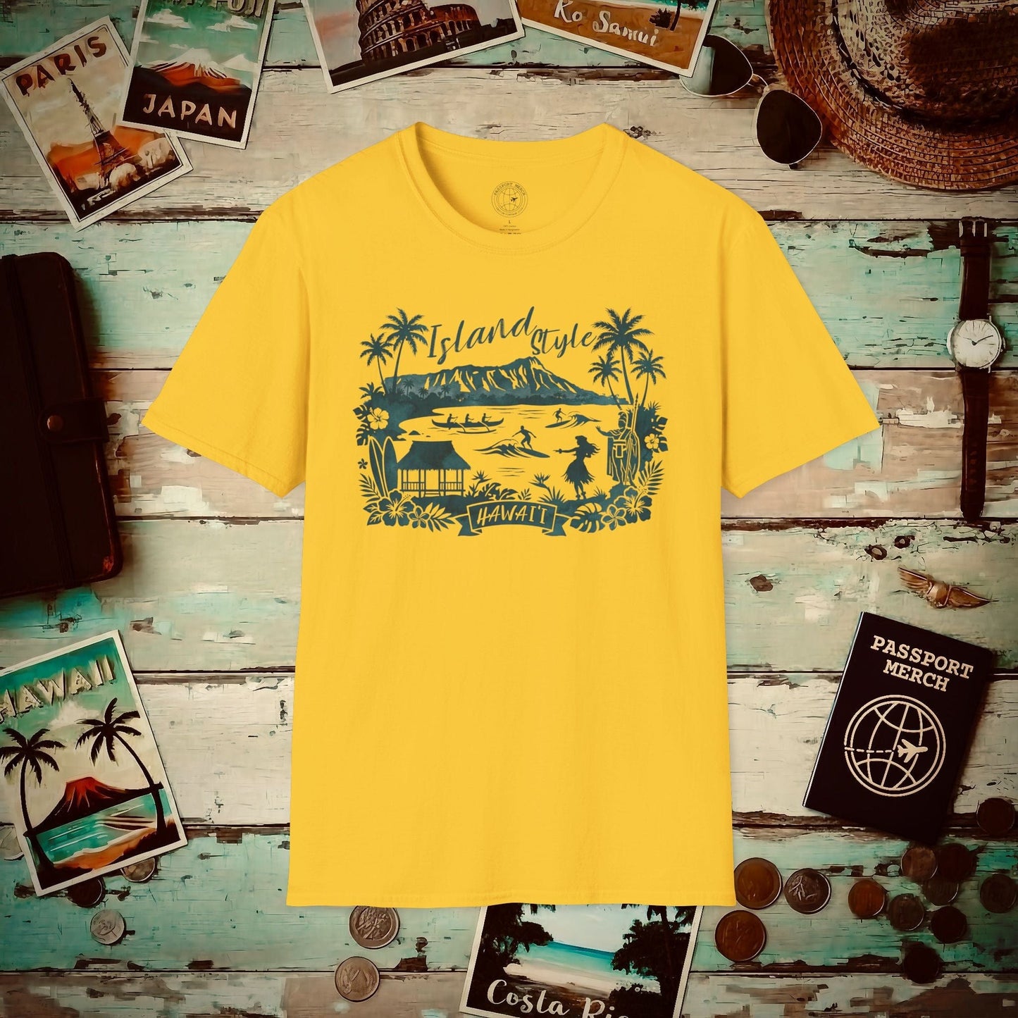 Island Style in Watercolor, Hawaii T-Shirt Daisy / S