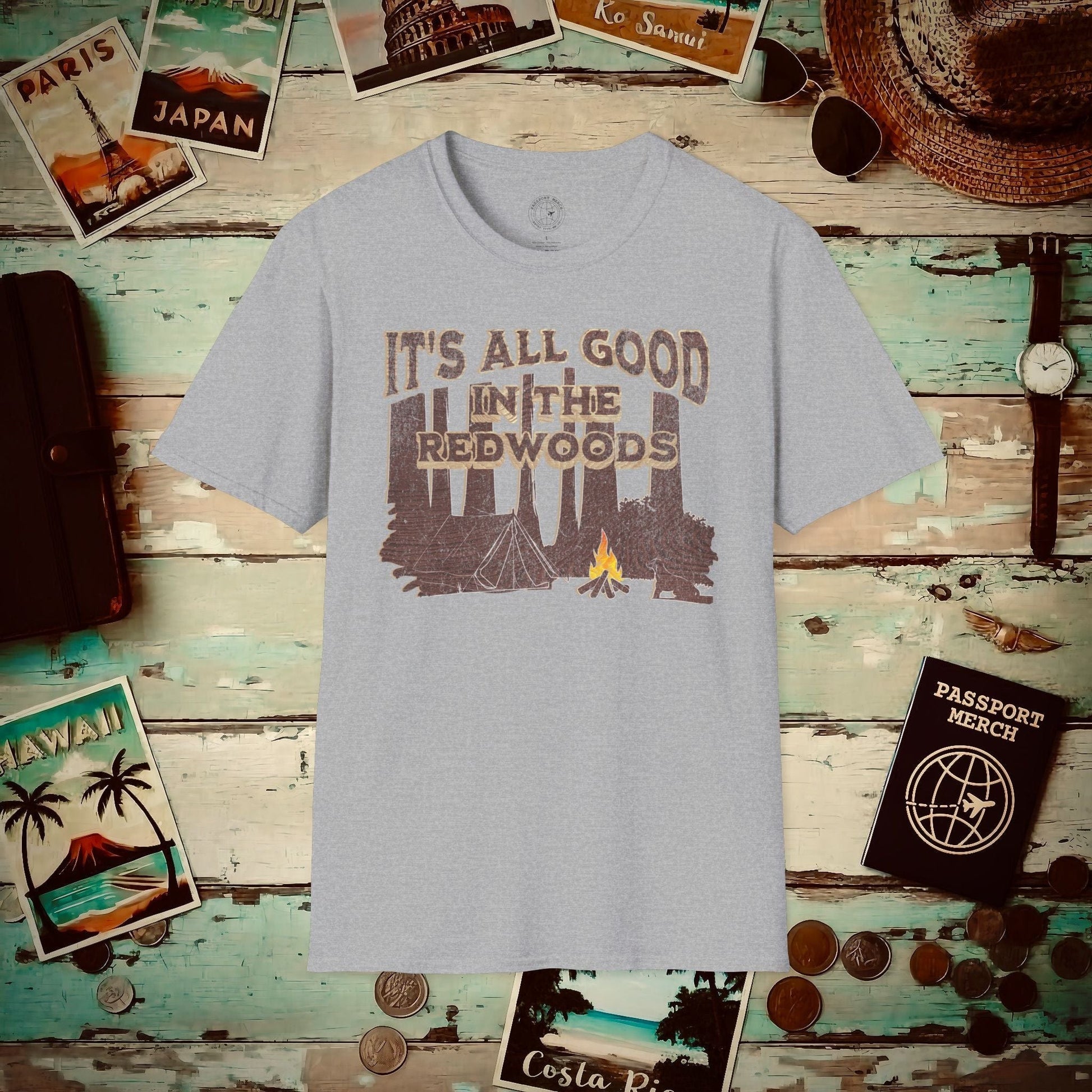 It's All Good in the Redwoods, California T-Shirt Sport Grey / S