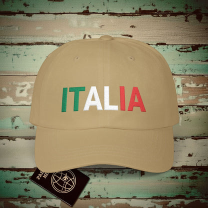 Italia Patriotism Italy Letter Flag Hat Khaki / One size