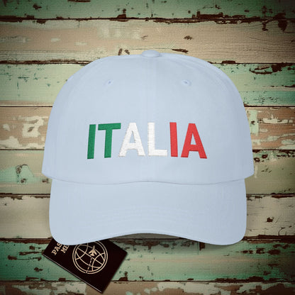 Italia Patriotism Italy Letter Flag Hat Light Blue / One size