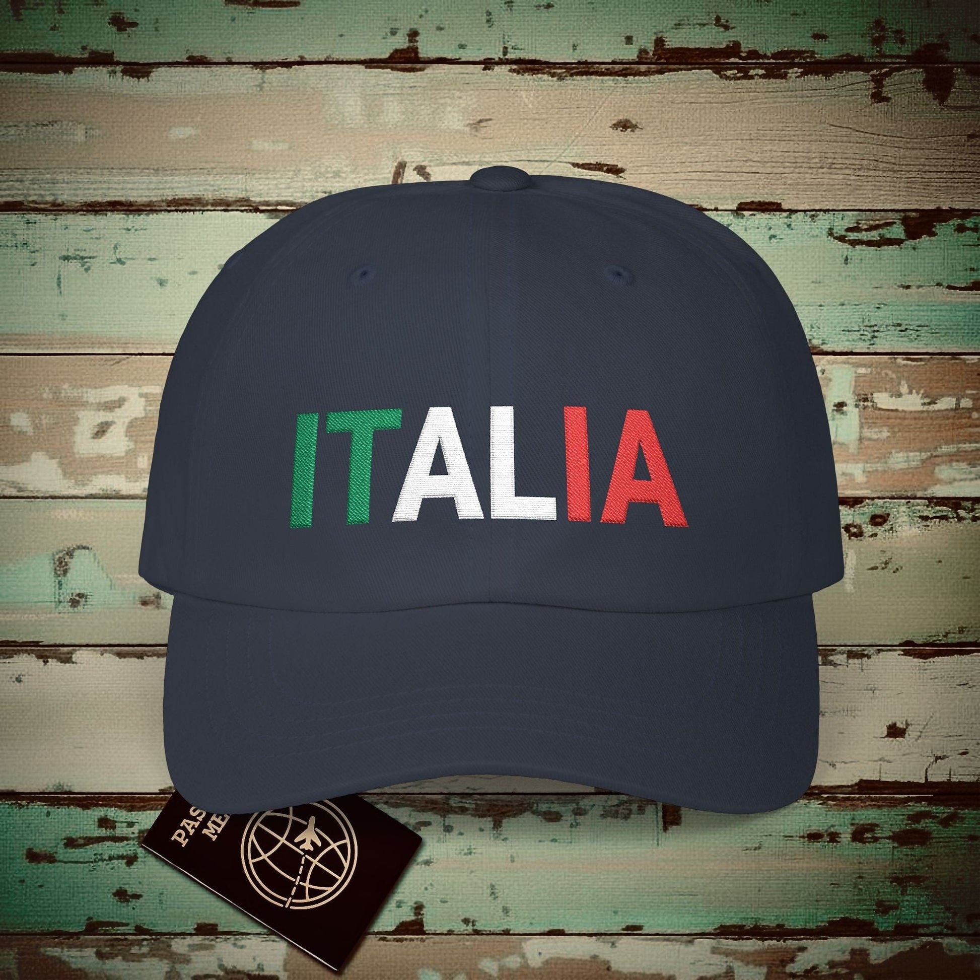 Italia Patriotism Italy Letter Flag Hat Navy / One size