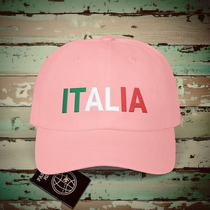 Italia Patriotism Italy Letter Flag Hat Pink / One size