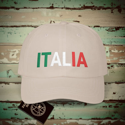 Italia Patriotism Italy Letter Flag Hat Stone / One size