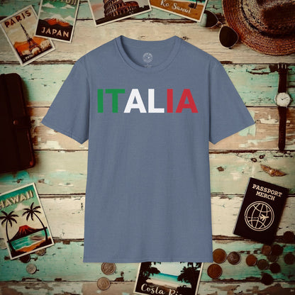 Italia Patriotism Italy Letter Flag T-Shirt Heather Indigo / S