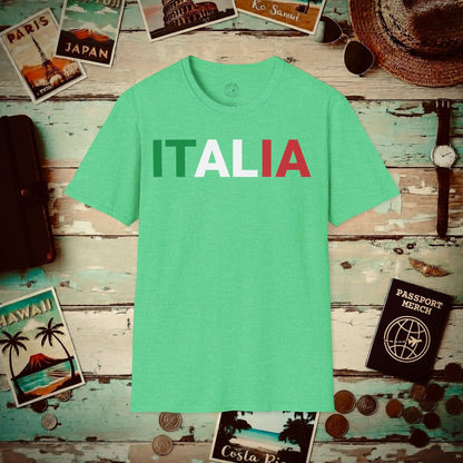Italia Patriotism Italy Letter Flag T-Shirt Heather Irish Green / S
